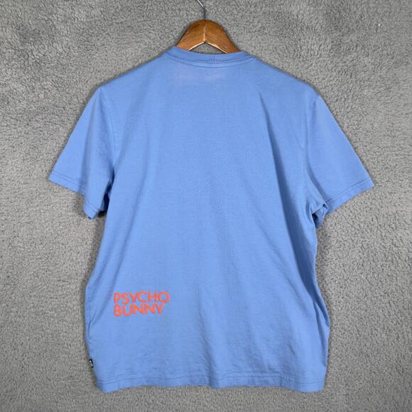 Psycho Bunny Chester Embroidered Graphic Blue T Shirt Men’s Size 6 - Picture 5 of 11